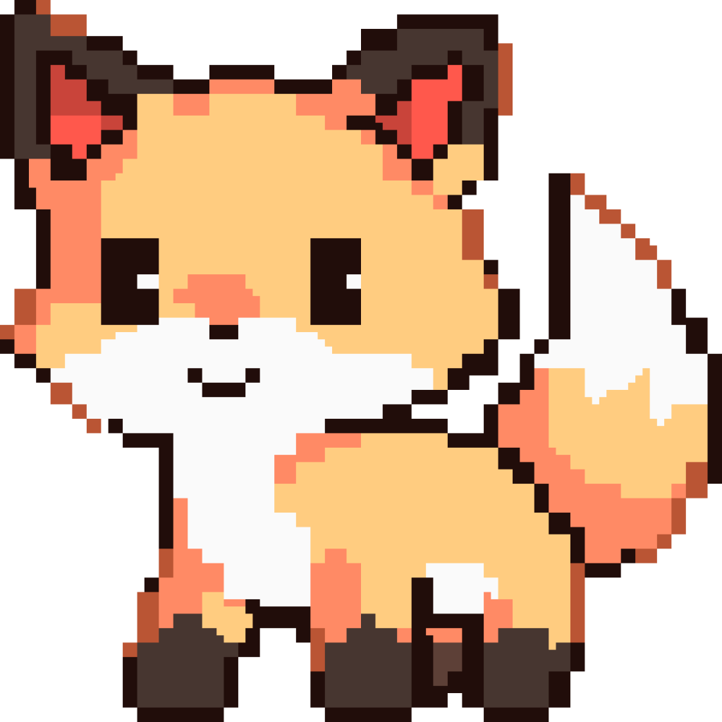 Cute Pixel Art Fox Png