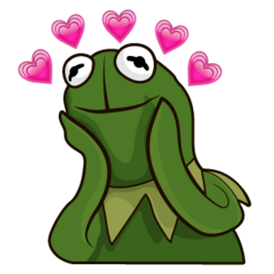 Kermit The Frog In Love Meme Sticker